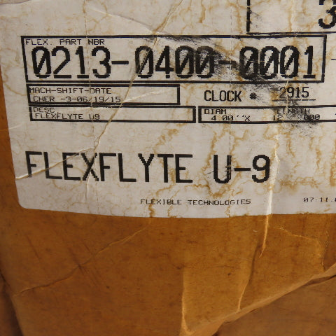 Flexflyte 0213-0400-0001 FLEXFLYTE U-9 4"ID High Temp Flexible Duct Hose Lot/7pc