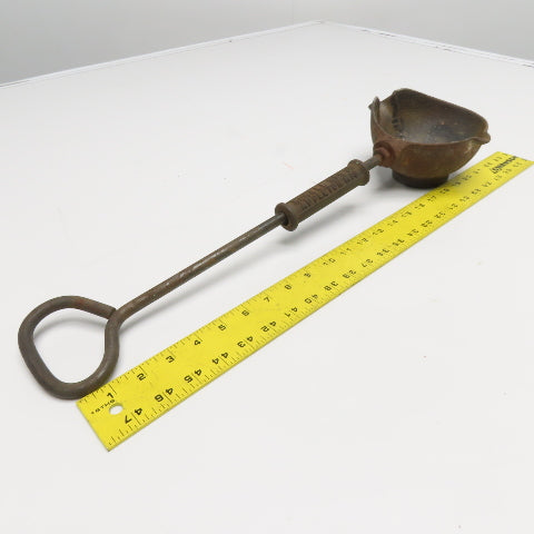Rowell 5" Antique Metal Casting Ladle 16" Handle 22" OAL