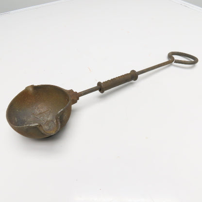 Rowell 5" Antique Metal Casting Ladle 16" Handle 22" OAL
