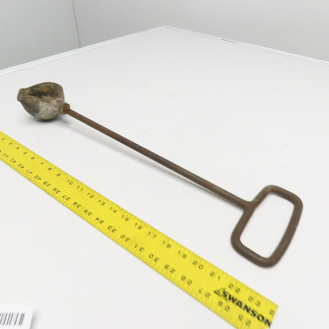 3" Antique Metal Casting Ladle 19" Handle 24" OAL