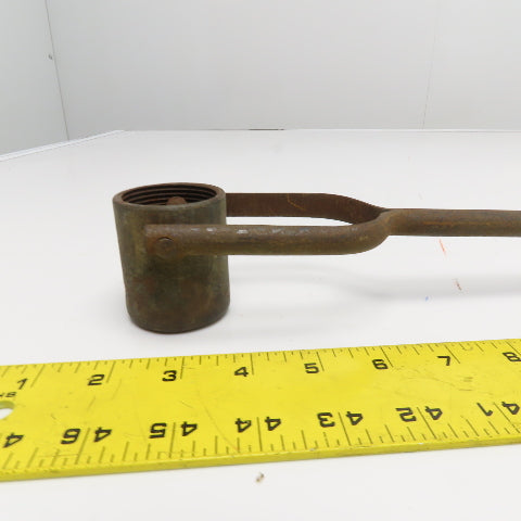 1-1/2" x 2" Antique Metal Casting Hinged Sample Dipper Wood Handle 22" OAL