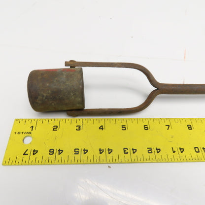 1-1/2" x 2" Antique Metal Casting Hinged Sample Dipper Wood Handle 22" OAL