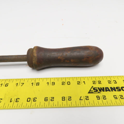1-1/2" x 2" Antique Metal Casting Hinged Sample Dipper Wood Handle 22" OAL