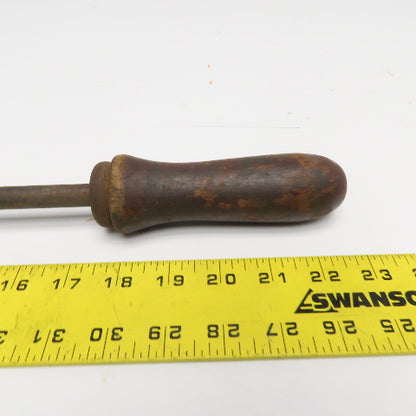 1-1/2" x 2" Antique Metal Casting Hinged Sample Dipper Wood Handle 22" OAL