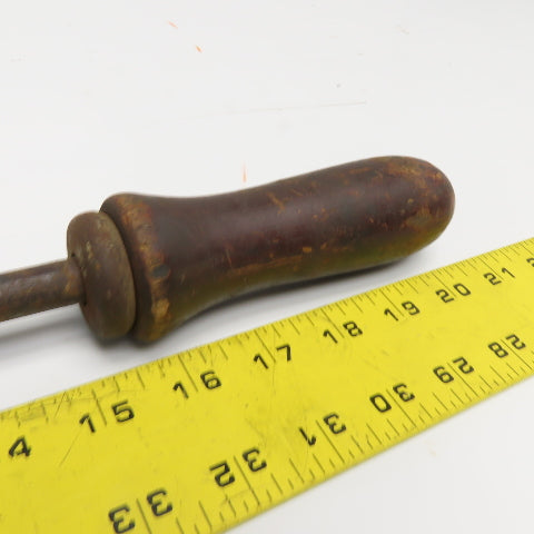 1-1/2" x 2" Antique Metal Casting Hinged Sample Dipper Wood Handle 22" OAL