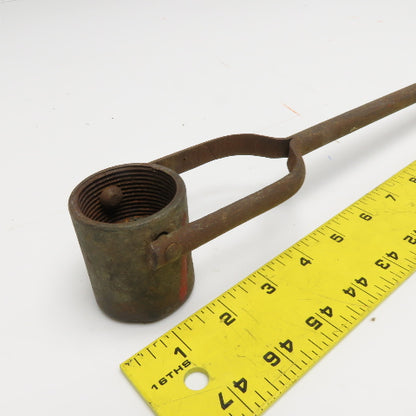 1-1/2" x 2" Antique Metal Casting Hinged Sample Dipper Wood Handle 22" OAL