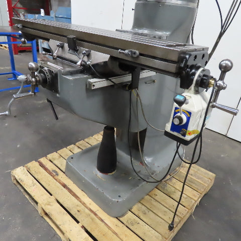 Bridgeport 9" x 48" Knee Milling Machine X-Y DRO Maxi Torque Power Draw Bar