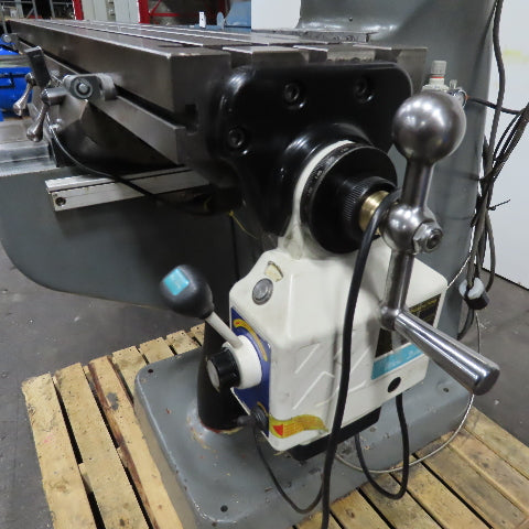 Bridgeport 9" x 48" Knee Milling Machine X-Y DRO Maxi Torque Power Draw Bar