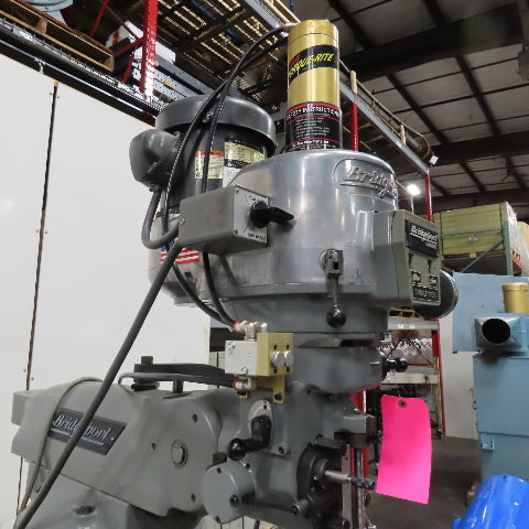 Bridgeport 9" x 48" Knee Milling Machine X-Y DRO Maxi Torque Power Draw Bar