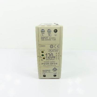 IDEC PS5R-SF24 Power Supply 24VDC 5A 120W Output 100-240VAC Input
