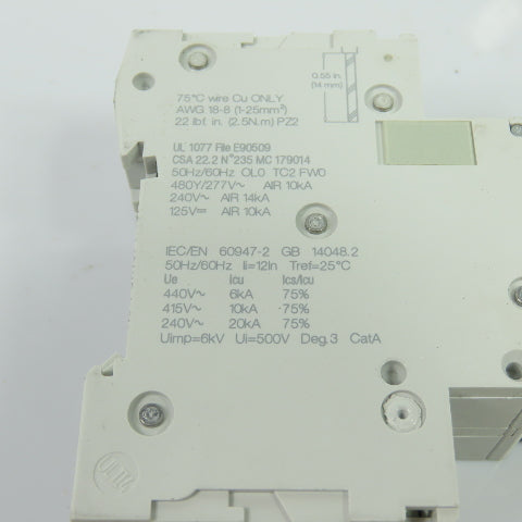 Schneider Electric M9F23216 Multi 9 C60SP D 16A 2-Pole Circuit Breaker 480Y/277V