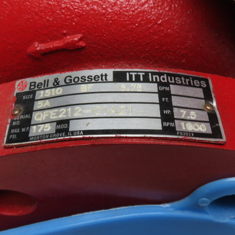 Bell & Gossett 1510 5A 7.5Hp 1800RPM Centrifugal Pump 6.75"
