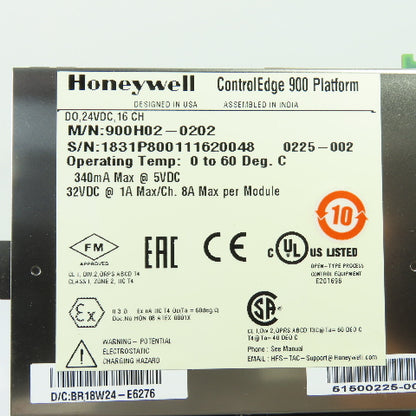 Honeywell 900H02-0202 ControlEdge 900 Platform Digital Output Module 24VDC 16CH