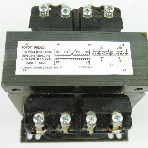 Square D 9070T150D23 Industrial Control Transformer 0.15kVA 120/240V Pri 24V Sec
