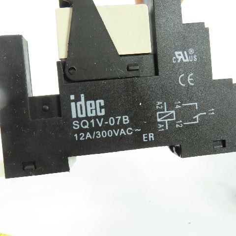 IDEC SQ1V-07B RQ1V-CM-A24 Relay W/ Socket Base 12A 250VAC 24V Coil Lot Of 2