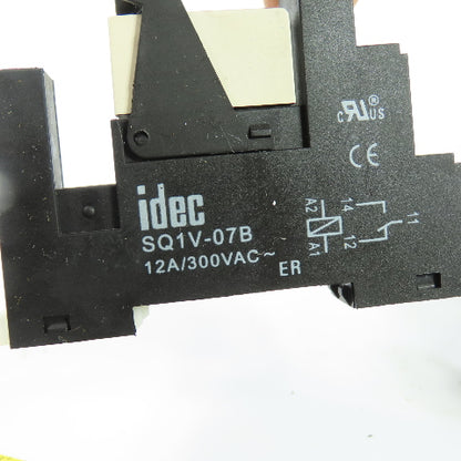 IDEC SQ1V-07B RQ1V-CM-A24 Relay W/ Socket Base 12A 250VAC 24V Coil Lot Of 2