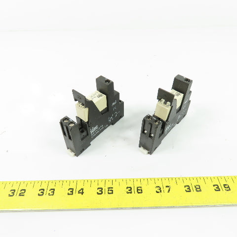 IDEC SQ1V-07B RQ1V-CM-A24 Relay W/ Socket Base 12A 250VAC 24V Coil Lot Of 2