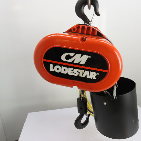 CM Lodestar Model RRS 2Ton 4000LB Electric Chain Hoist 20'Lift 16FPM 230/460 3Ph