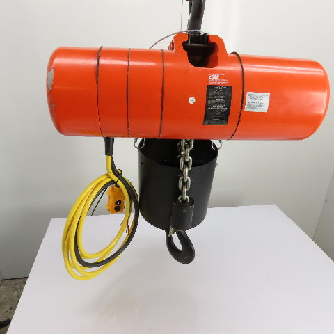 CM Lodestar Model RRS 2Ton 4000LB Electric Chain Hoist 20'Lift 16FPM 230/460 3Ph