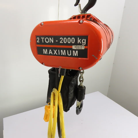 CM Lodestar Model RRS 2Ton 4000LB Electric Chain Hoist 20'Lift 16FPM 230/460 3Ph