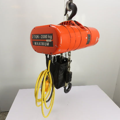 CM Lodestar Model RRS 2Ton 4000LB Electric Chain Hoist 20'Lift 16FPM 230/460 3Ph