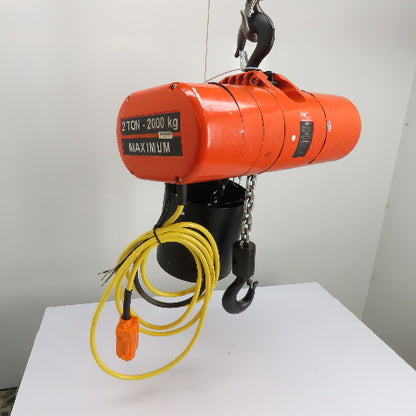 CM Lodestar Model RRS 2Ton 4000LB Electric Chain Hoist 20'Lift 16FPM 230/460 3Ph
