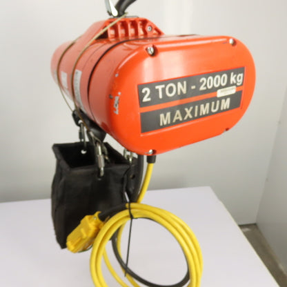 CM Lodestar Model RRS 2Ton 4000LB Electric Chain Hoist 20'Lift 16FPM 230/460 3Ph