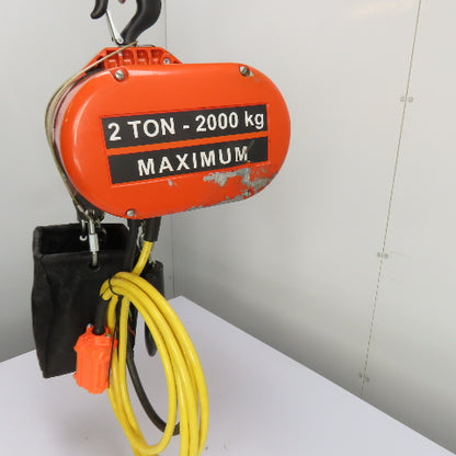 CM Lodestar Model RRS 2Ton 4000LB Electric Chain Hoist 20'Lift 16FPM 230/460 3Ph