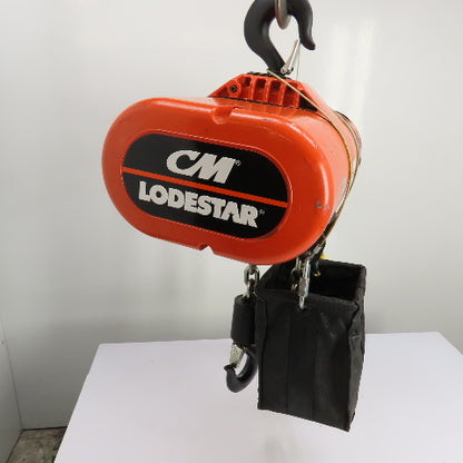 CM Lodestar Model RRS 2Ton 4000LB Electric Chain Hoist 20'Lift 16FPM 230/460 3Ph