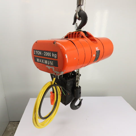 CM Lodestar Model RRS 2Ton 4000LB Electric Chain Hoist 20'Lift 16FPM 230/460 3Ph