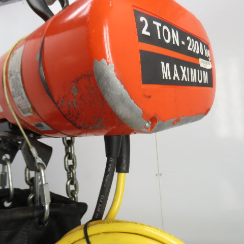 CM Lodestar Model RRS 2Ton 4000LB Electric Chain Hoist 20'Lift 16FPM 230/460 3Ph