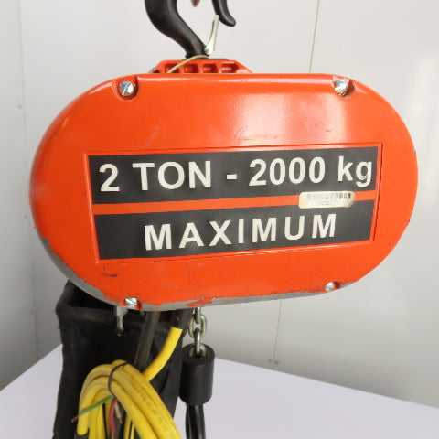CM Lodestar Model RRS 2Ton 4000LB Electric Chain Hoist 20'Lift 16FPM 230/460 3Ph