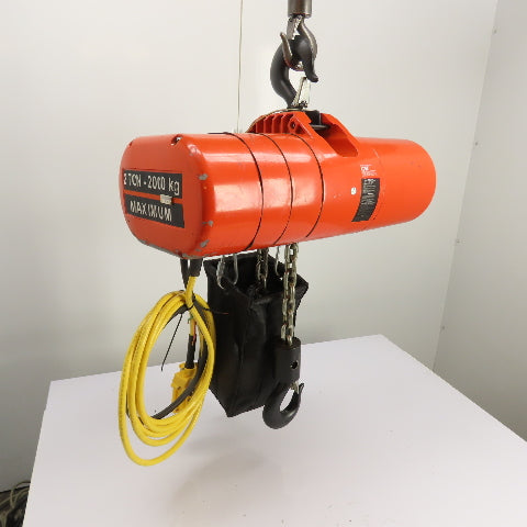 CM Lodestar Model RRS 2Ton 4000LB Electric Chain Hoist 20'Lift 16FPM 230/460 3Ph