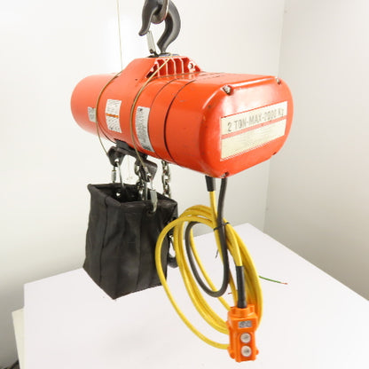 CM Lodestar Model RRS 2Ton 4000LB Electric Chain Hoist 20'Lift 16FPM 230/460 3Ph