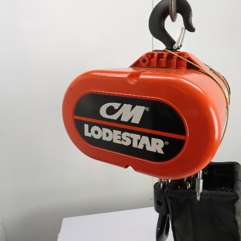 CM Lodestar Model RRS 2Ton 4000LB Electric Chain Hoist 20'Lift 16FPM 230/460 3Ph