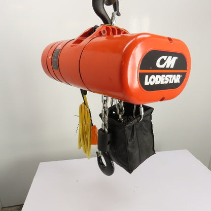 CM Lodestar Model RRS 2Ton 4000LB Electric Chain Hoist 20'Lift 16FPM 230/460 3Ph