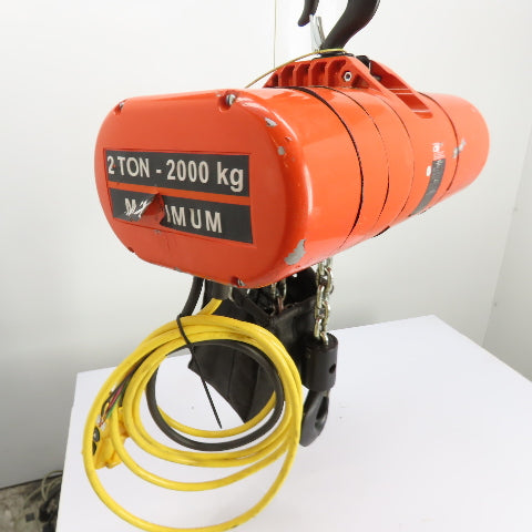 CM Lodestar Model RRS 2Ton 4000LB Electric Chain Hoist 20'Lift 16FPM 230/460 3Ph
