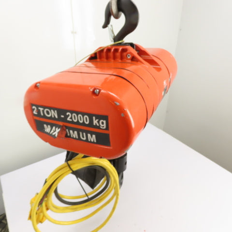 CM Lodestar Model RRS 2Ton 4000LB Electric Chain Hoist 20'Lift 16FPM 230/460 3Ph