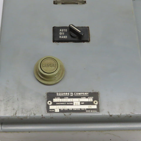 Square D 8538SBG13S 30A Fusible Combination Motor Starter NEMA Size 0 3Ph 480V