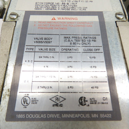 Honeywell V4055D1035 Dual Power Gas Valve Actuator 120V G-LP 13 Sec Opening