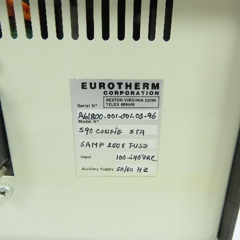 Eurotherm A61800-001-001-03-96 S90 CONFIG STA Configuration Station 100-240VAC