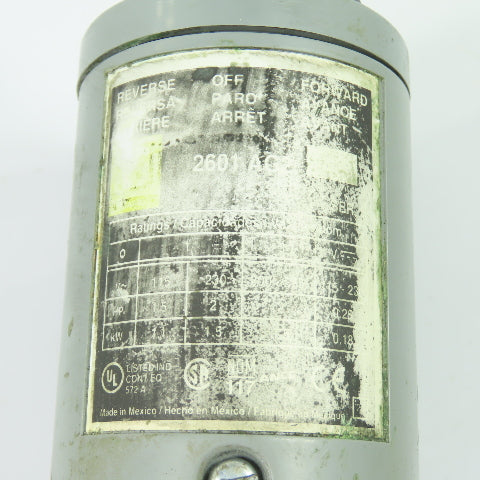 Square D 2601 AG2 Reversing Drum Switch Forward Off Reverse Class 2601