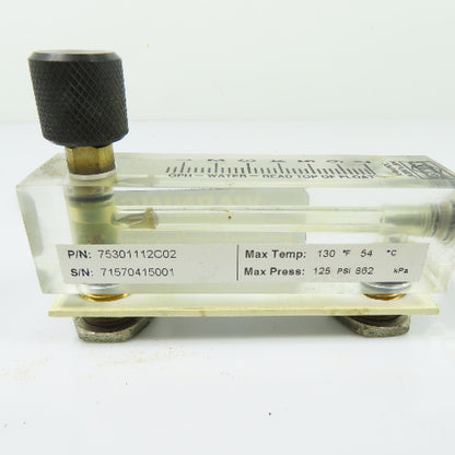 King Instrument 75301112C02 Panel Mount Water Flow Meter 1-7 GPH 125PSI