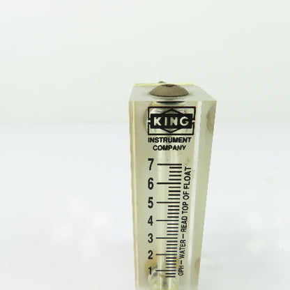 King Instrument 75301112C02 Panel Mount Water Flow Meter 1-7 GPH 125PSI