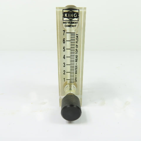 King Instrument 75301112C02 Panel Mount Water Flow Meter 1-7 GPH 125PSI