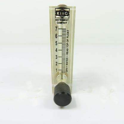 King Instrument 75301112C02 Panel Mount Water Flow Meter 1-7 GPH 125PSI