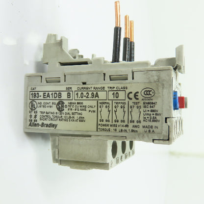 Allen-Bradley 193-EA1DB 3Ph Solid State Overload Relay 1.0-2.9A Trip