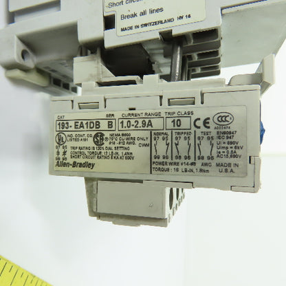 Allen-Bradley 100-C30*00 IEC Contactor 120V W/ 193-EA1DB Overload Relay 1.0-2.9A