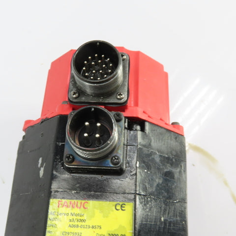 FANUC A06B-0123-B575 a3/3000 AC Servo Motor 0.9kW 127V 3000RPM 3Ph 8Nm