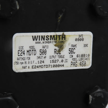 Winsmith E24MDTD71000N4 Gear Motor 500:1 Ratio 1/2HP 3.5RPM Output 3Ph 230/460V